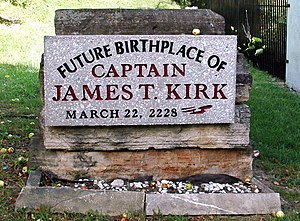 A picture of the plaque at Riverside, Iowa, re...